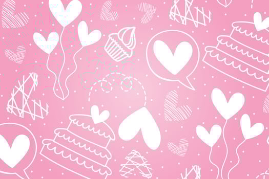 Vector love heart pattern, vector hand drawn Valentine's Day pattern, Valentine's Day background.
