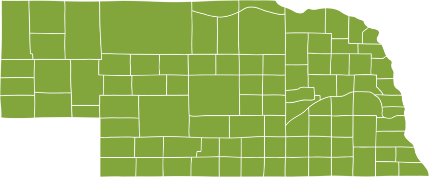 doodle freehand drawing of nebraska state map. png