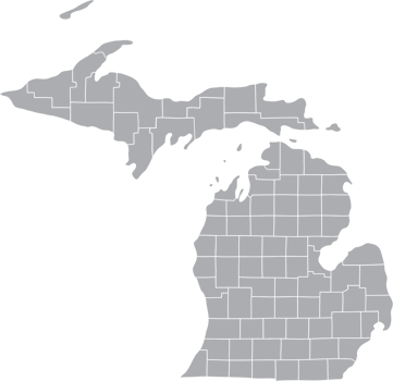 doodle freehand drawing of michigan state map. png