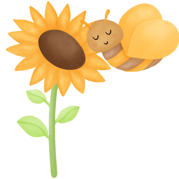 Bee and sunflower png