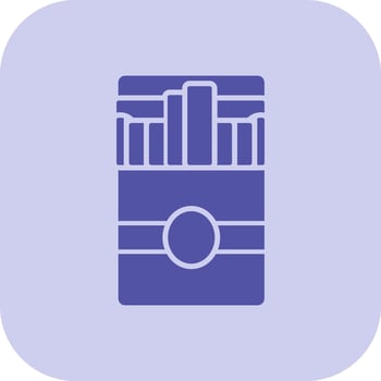 Cigarette Pack Glyph Tritone Icon vector