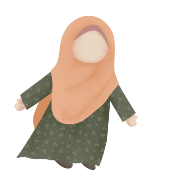 illustration of cute musimah faceless png