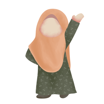 illustration of cute musimah faceless png