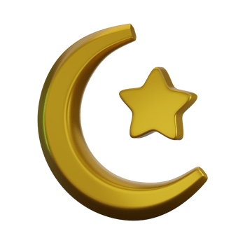 3d Ramadan crescent moon icon png