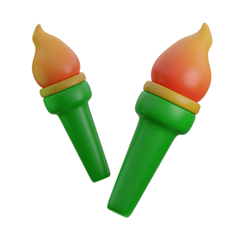 3d ramadan bamboo torch icon png