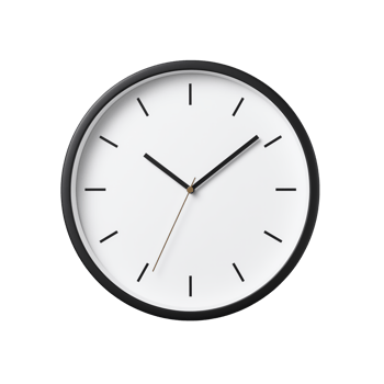AI generated Wall Clock. Scandinavian modern minimalist style. Transparent background, isolated image. png