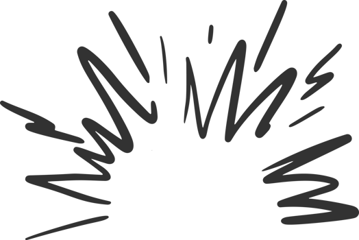 Cartoon boom effect. Comic bomb explosion. Doodle energy hit, speed crash with sparks. Power action element for manga and anime png