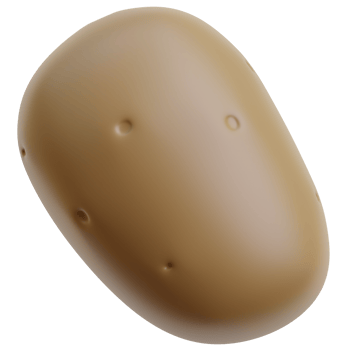 3D potato icon on transparent background png