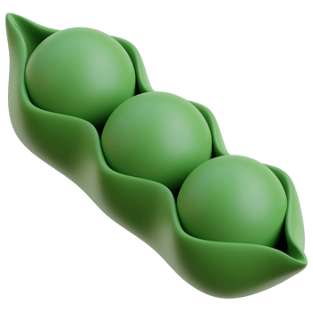 3D peas icon on transparent background png