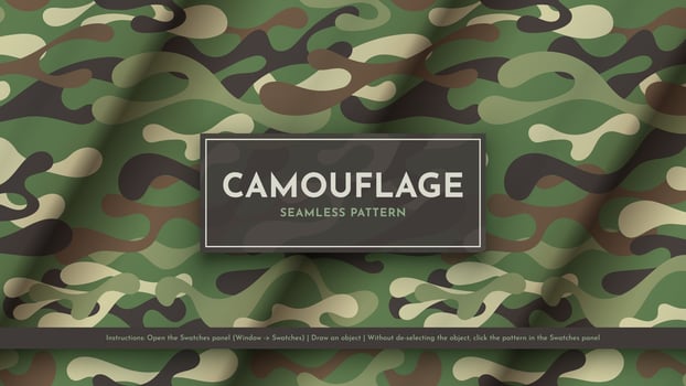 Set 5 Seamless Camouflage Patterns. War Illustration. Traditional Military Texture. Army Background vector