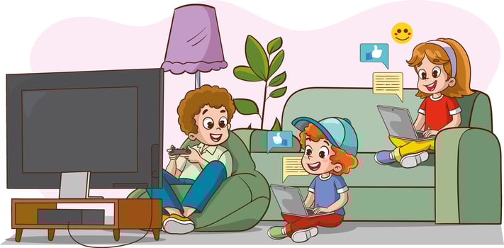 vector illustration about social media addiction