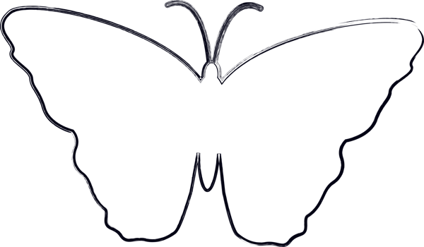 Butterfly doodle drawing and design. png