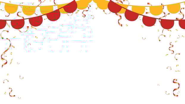 Frame bunting garland flag and confetti Chinese new year, birthday decoration elements vector