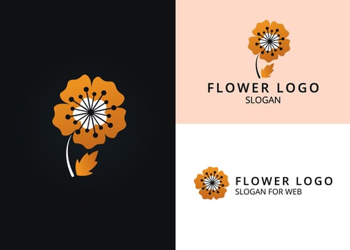 Golden Blossoms Emblem. A Minimalist Floral Logo with Sakura Symbol for Beauty Business vector