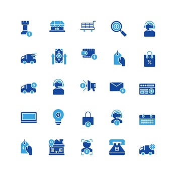 ecommerce icon set. glyph icon collection. Containing icons vector