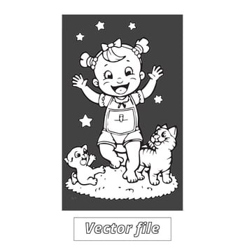 Cute coloring book design for coloring page, vector file