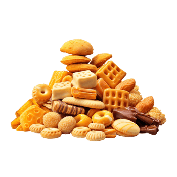 AI generated A stack of different types of food including a stack of cookies png