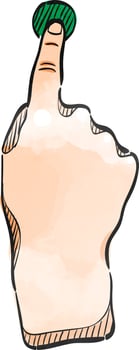 Finger gesture icon in watercolor style. vector