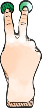 Finger gesture icon in watercolor style. vector