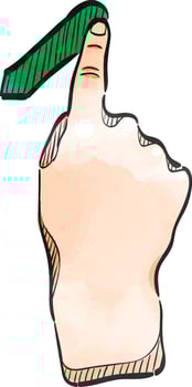 Finger gesture icon in watercolor style. vector