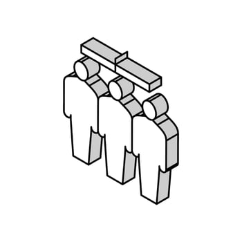 company team isometric icon vector illustration