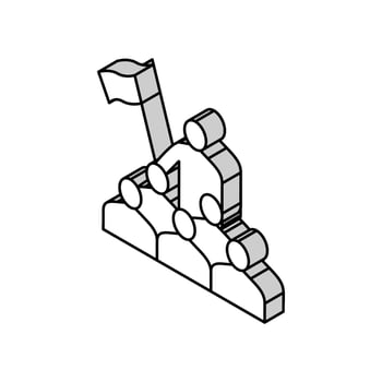 employees leadership isometric icon vector illustration