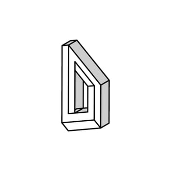 square impossible geometric shape isometric icon vector illustration