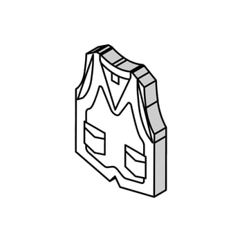 vest denim isometric icon vector illustration
