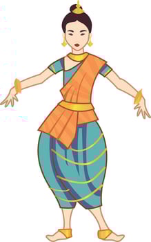 Vector character of traditional thai girl