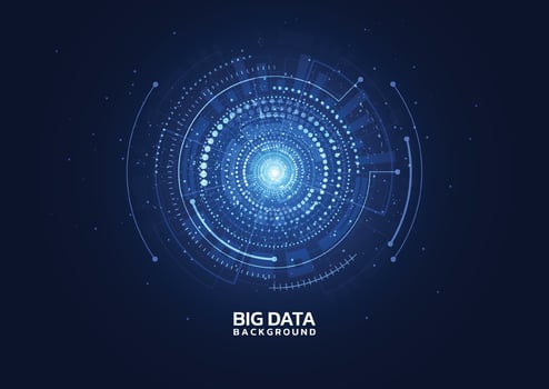Big data visualization. Abstract technology innovation communication concept digital blue design background. Vector illustration
