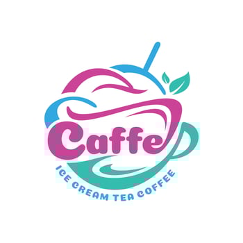 cafe ice cream tea and coffee vector design