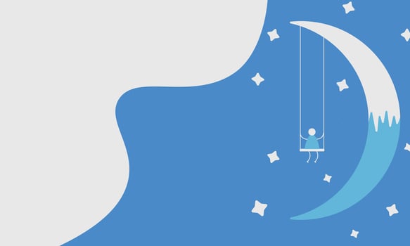 Flat design moon vector illustration