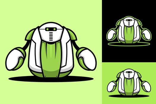 Futuristic Robot Mascot Modern Illustration Logo Design vector
