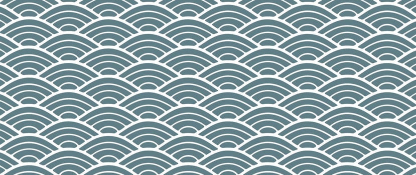 Japanese gray wave background vector. Wallpaper design with gray and white ocean wave pattern backdrop. Modern luxury oriental illustration for cover, banner, website, decor, border. vector