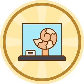 Fossil Comic circle Icon vector