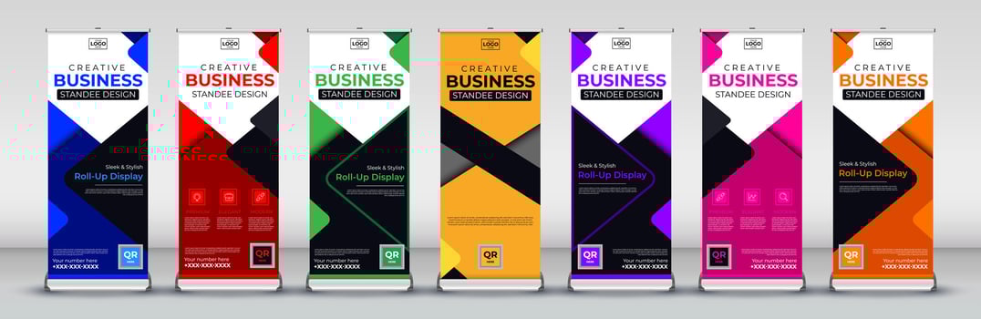 Business Roll up banner vertical template design for flyer, brochure, infographics. modern x banner and flag banner and advertising vector
