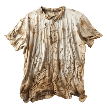 AI generated Antique White Shirt, Stains, Tears png