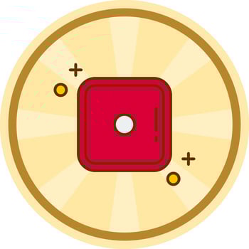 Dice one Comic circle Icon vector