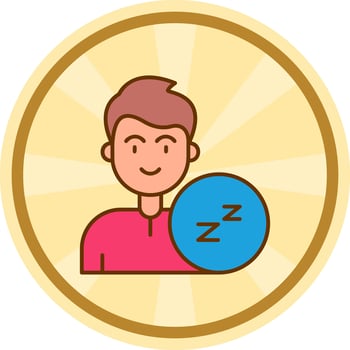 Sleep Comic circle Icon vector