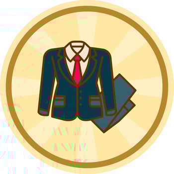 Business suit Comic circle Icon vector