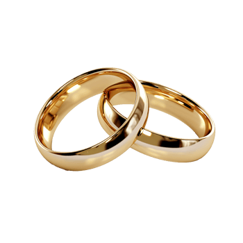 AI generated Beautiful gold rings png isolated on transparent background