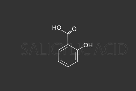 Salicylic acid molecular skeletal chemical formula vector