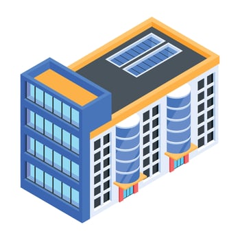 Urban Buildings Isometric Icon vector
