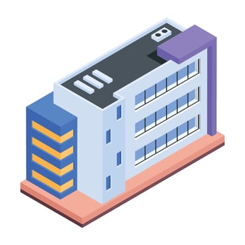 Urban Buildings Isometric Icon vector