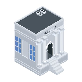 Commercial Building Isometric Icon vector