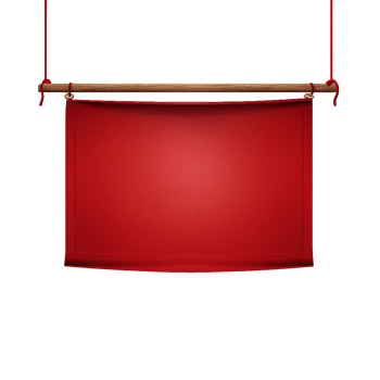 AI generated Realistic fabric banner hanging on ropes png isolated on transparent background