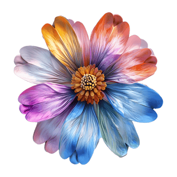 AI generated 3D Rendering of a Colorful Flower on Transparent Background - Ai Generated png