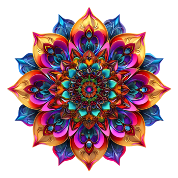 AI generated 3D Rendering of a Mandala Art Flower on Transparent Background - Ai Generated png