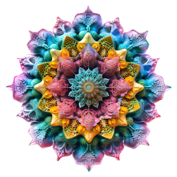 AI generated 3D Rendering of a Mandala Art Flower on Transparent Background - Ai Generated png