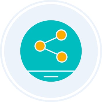 Share Glyph Two Colour Circle Icon vector